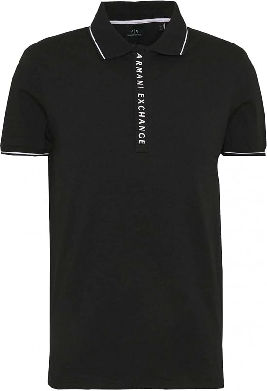 A|X Polo Jersey con Cremallera Negro